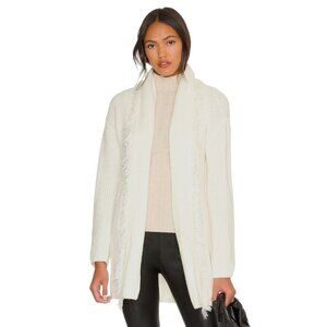 Ivory Fringe Belted Cardigan